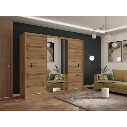 Spinta su veidrodžiu SABRINA 250x215 cm, ąžuolas woltan
