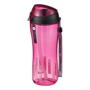 Sportinis buteliukas su šiaudeliu 550 ml rožinės spalvos