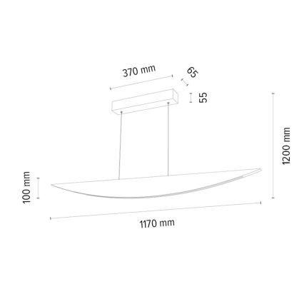 LED Reguliuojamas pakabinamas sietynas DUBAI LED/14W/230V ąžuolas