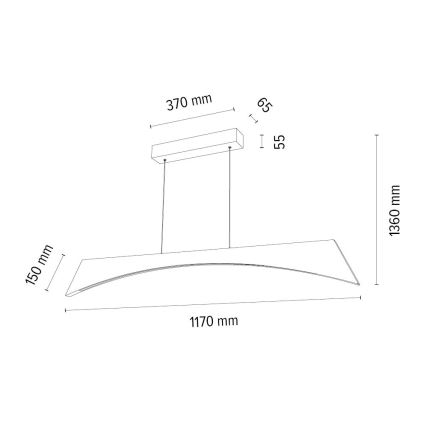 LED Reguliuojamas pakabinamas sietynas ZIAD LED/14W/230V ąžuolas