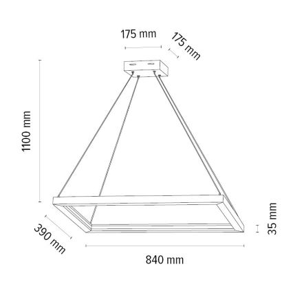 LED Reguliuojamas pakabinamas sietynas LEGNO LED/31,5W/230V ąžuolas