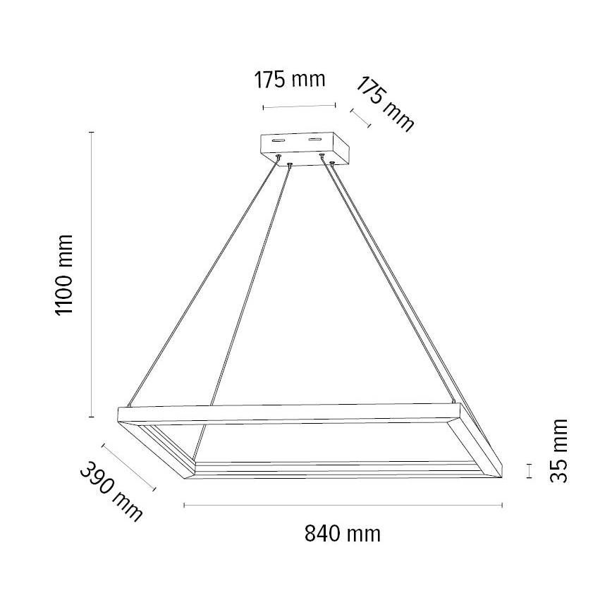 LED Reguliuojamas pakabinamas sietynas LEGNO LED/31,5W/230V ąžuolas