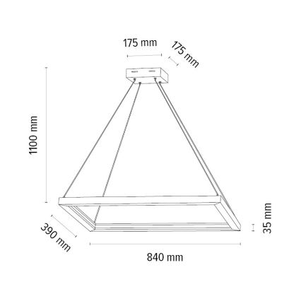 LED Reguliuojamas pakabinamas sietynas LEGNO 2xLED/33W/230V ąžuolas