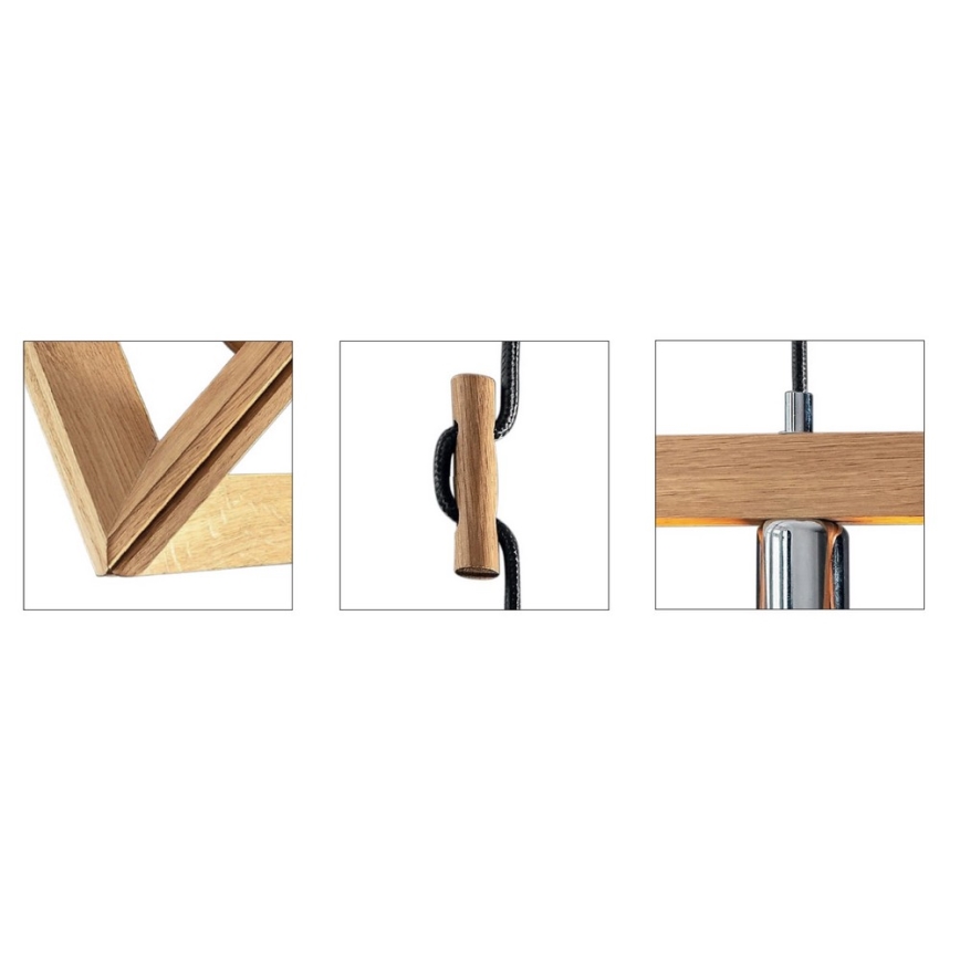 Pakabinamas šviestuvas ant laido TRIGONON 1xE27/60W/230V, matinis ąžuolas