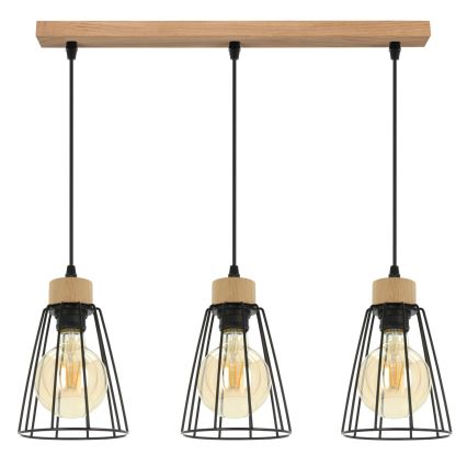 Spot-Light - Pakabinamas sietynas ORAZIO 3xE27/60W/230V ąžuolas