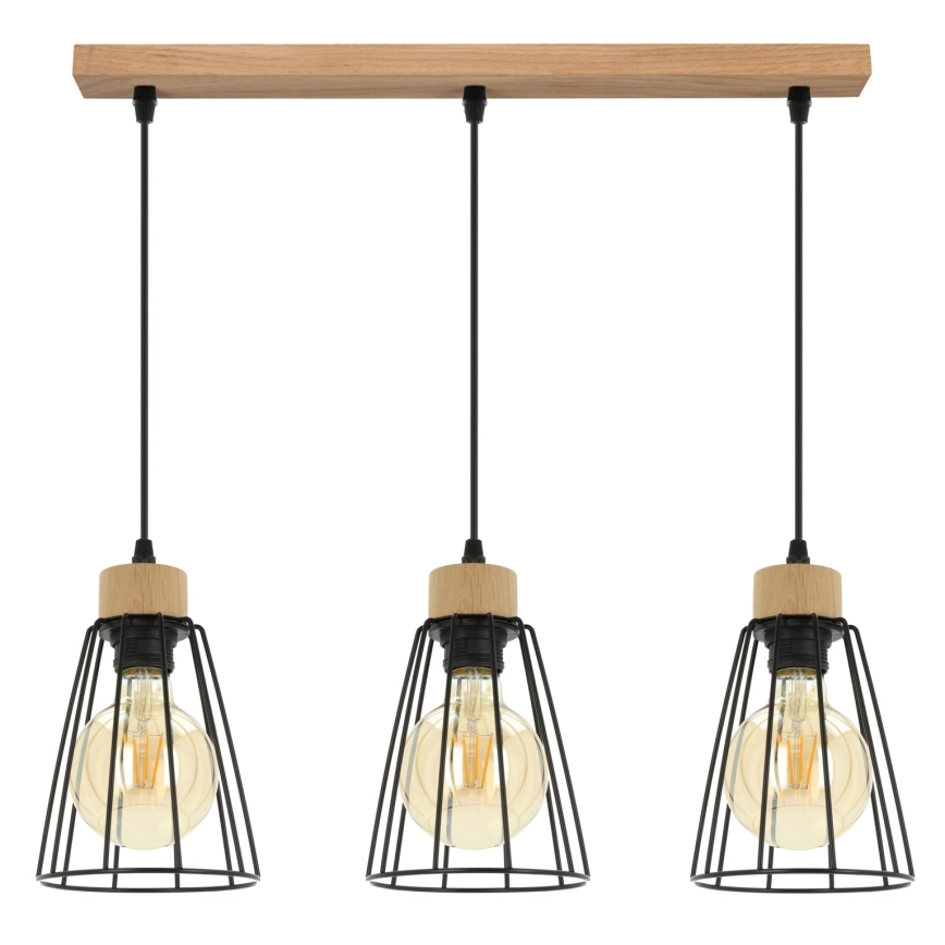 Spot-Light - Pakabinamas sietynas ORAZIO 3xE27/60W/230V ąžuolas