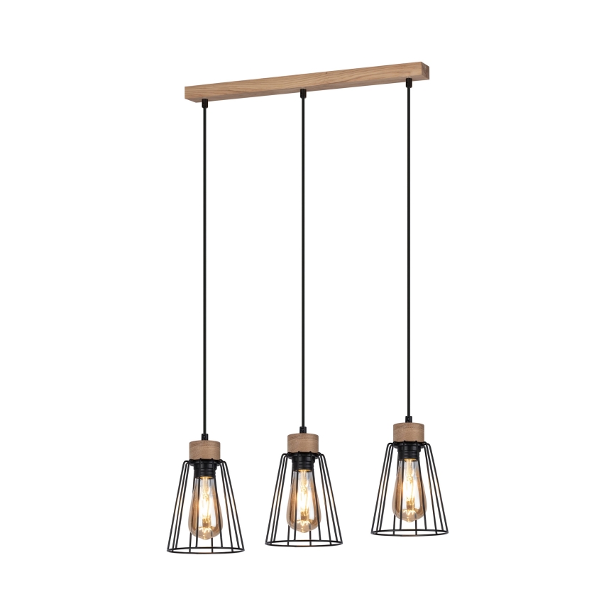 Spot-Light - Lubų šviestuvas ant laido ORAZIO 3xE27/60W/230V ąžuolas