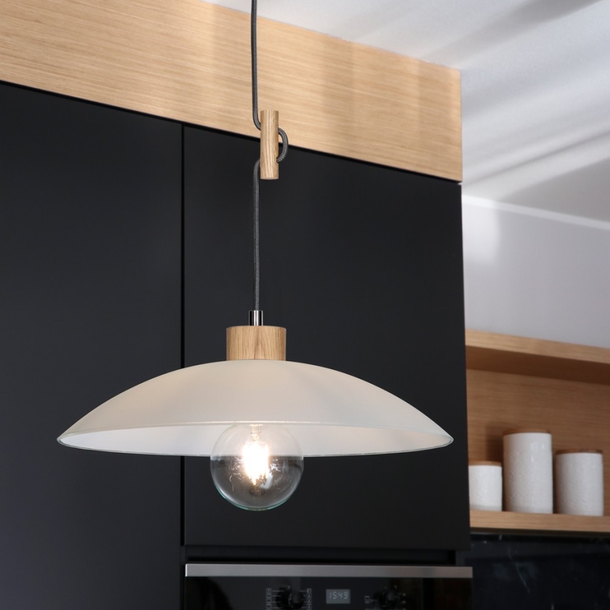 Pakabinamas sietynas JONA 1xE27/60W/230V ąžuolas