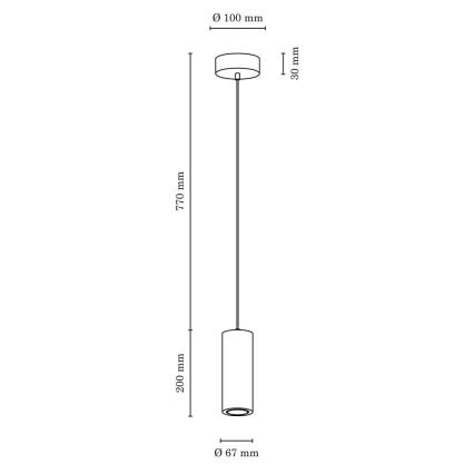 LED Pakabinamas sietynas PIPE 1xGU10/5W/230V matinio ąžuolo