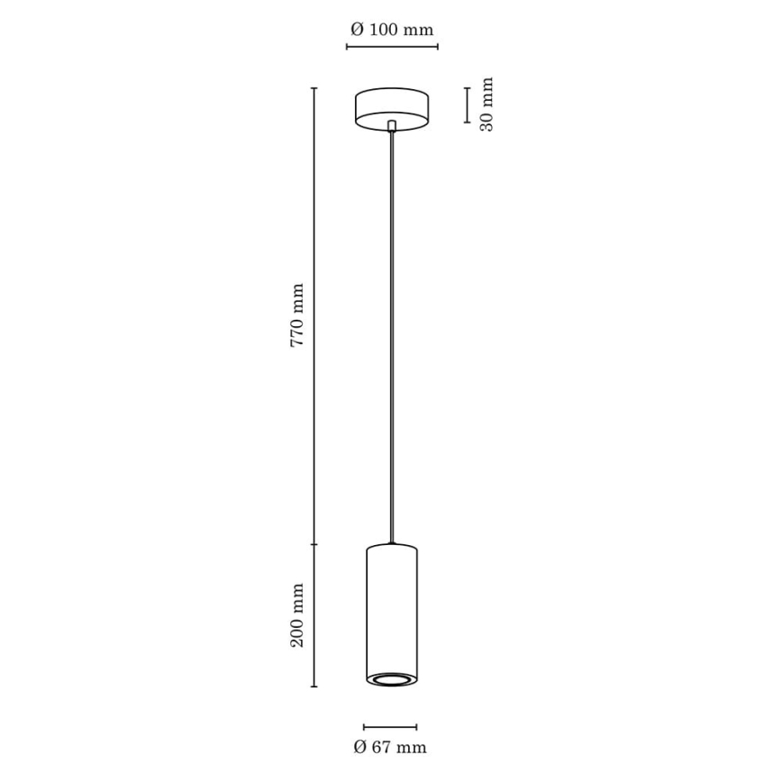 LED Pakabinamas sietynas PIPE 1xGU10/5W/230V matinio ąžuolo