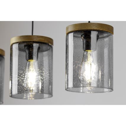 Pakabinamas šviestuvas MONSUN su viela 1xE27/60W/230V, pušies medienos apdaila