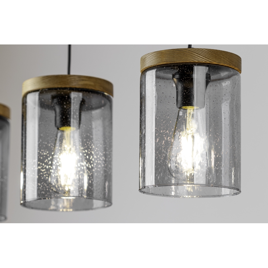 Pakabinamas šviestuvas MONSUN su viela 1xE27/60W/230V, pušies medienos apdaila