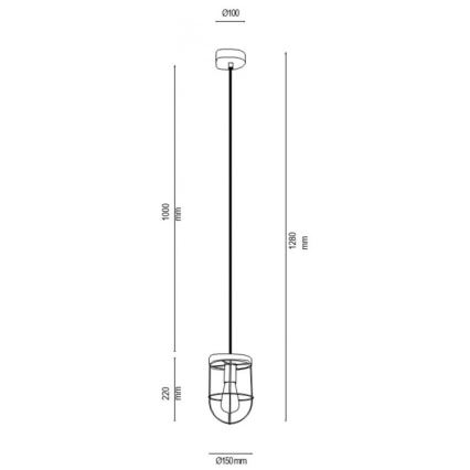 Pakabinamas sietynas NETUNO 1xE27/60W/230V ąžuolas