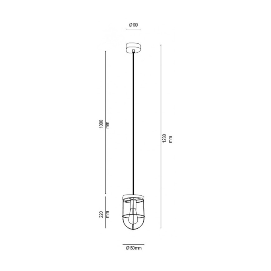 Pakabinamas sietynas NETUNO 1xE27/60W/230V ąžuolas
