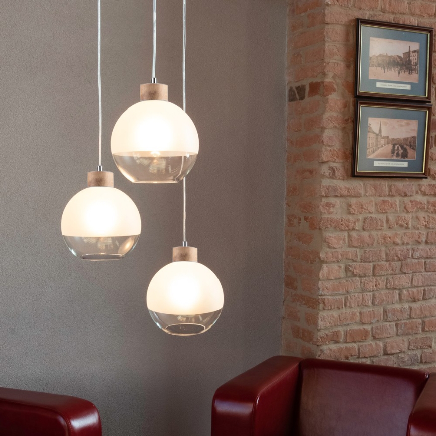 Pakabinamas sietynas LINEA 3xE27/60W/230V ąžuolas