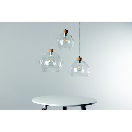 Pakabinamas sietynas LAGUNA 1xE27/60W/230V ąžuolas + FSC sertifikuota