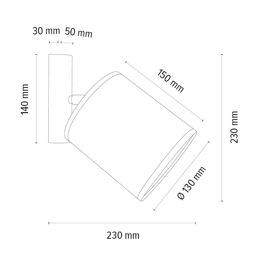 Sieninis taškinis šviestuvas BENITA 1xE27/25W/230V ruda/ąžuolas