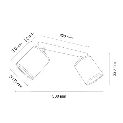 Akcentinis apšvietimas BENITA 2xE27/25W/230V kreminė/ąžuolas