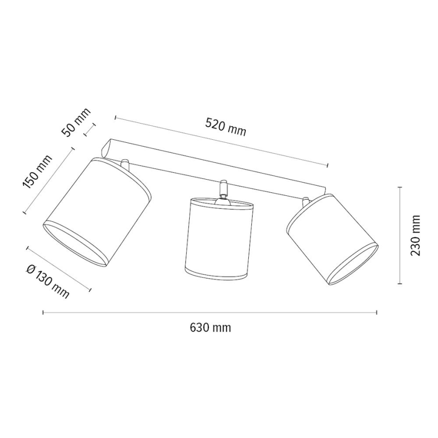 Akcentinis apšvietimas BENITA 3xE27/25W/230V kreminė/ąžuolas