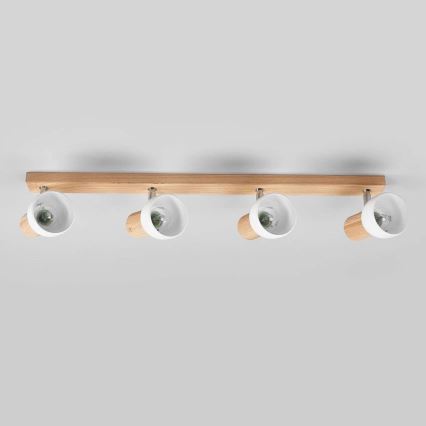 Taškinis šviestuvas SVENDA 4xE27/60W/230V ąžuolas/balta