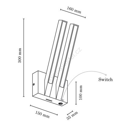 LED Sieninis šviestuvas LINUS 2xLED/3W/230V matinio ąžuolo + FSC sertifikuota