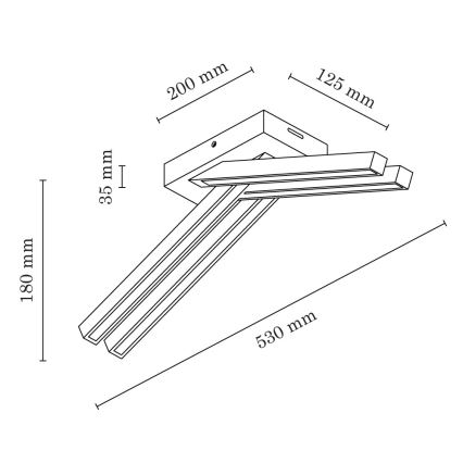 LED Lubinis šviestuvas LINUS 4xLED/4,5W/230V matinė ąžuolo spalva