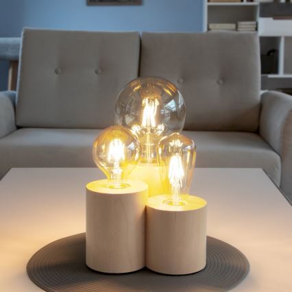 Stalinė lempa VINCENT 3xE27/15W/230V beržas