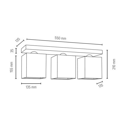 Lubinis šviestuvas INGER 3xE27/25W/230V + FSC sertifikuota