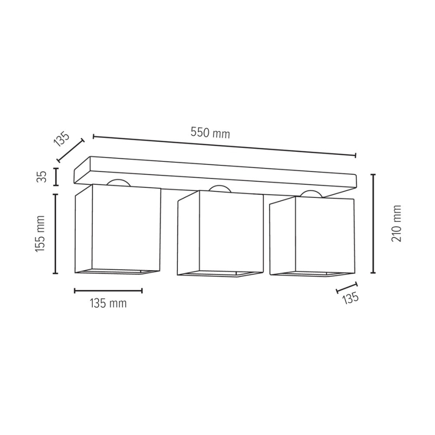 Lubinis šviestuvas INGER 3xE27/25W/230V + FSC sertifikuota