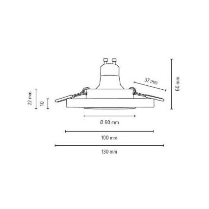 LED įleidžiamas lubinis šviestuvas VITAR 1xGU10/5W/230V CRI 90 betonas – FSC sertifikuota