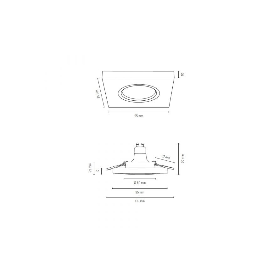 LED įmontuojamas šviestuvas VITAR 1xGU10/5W/230V CRI 90 ąžuolas