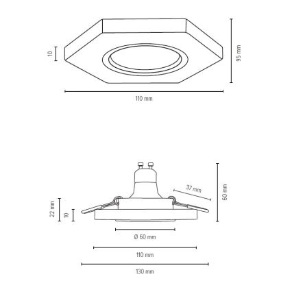 LED įleidžiamas lubinis šviestuvas VITAR 1xGU10/5W/230V CRI 90 bukas – FSC sertifikuota