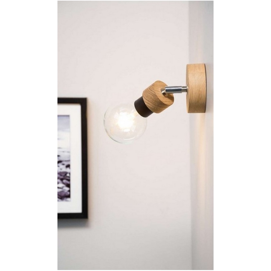 Sieninis taškinis šviestuvas MARJOLAINE 1xE27/25W/230V, ąžuolo spalvos