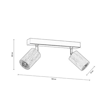 LED Lubinis akcentinis šviestuvas MATTI 2xGU10/5W/230V ąžuolas + FSC sertifikuota