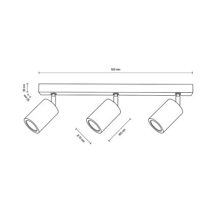 LED Lubinis akcentinis šviestuvas MATTI 3xGU10/5W/230V ąžuolas + FSC sertifikuota