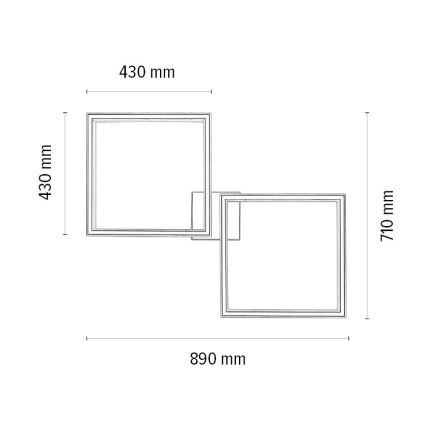 LED Pritemdomas lubinis šviestuvas RAMME 2xLED/24W/230V ąžuolas