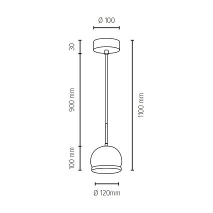 LED Pakabinamas sietynas BALL WOOD 1xGU10/5W/230V matinio ąžuolo