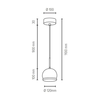 LED Pakabinamas sietynas BALL WOOD 1xGU10/5W/230V matinio ąžuolo + FSC sertifikuota