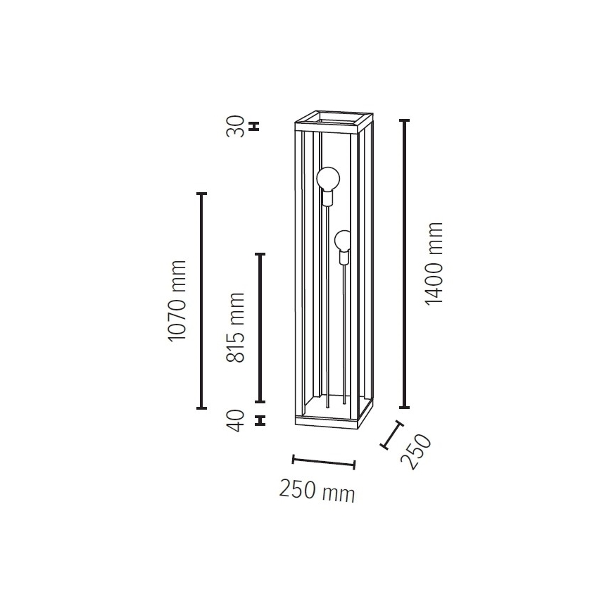 Toršeras KAGO 2xE27/60W/230V matinio ąžuolo + FSC sertifikuota