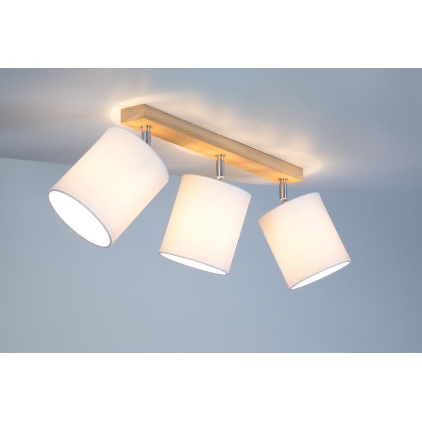 Taškinis šviestuvas APRILLIA 3xE27/25W/230V ąžuolas balta