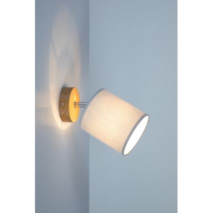 Sieninis taškinis šviestuvas APRILLIA 1xE27/25W/230V ąžuolo pilka