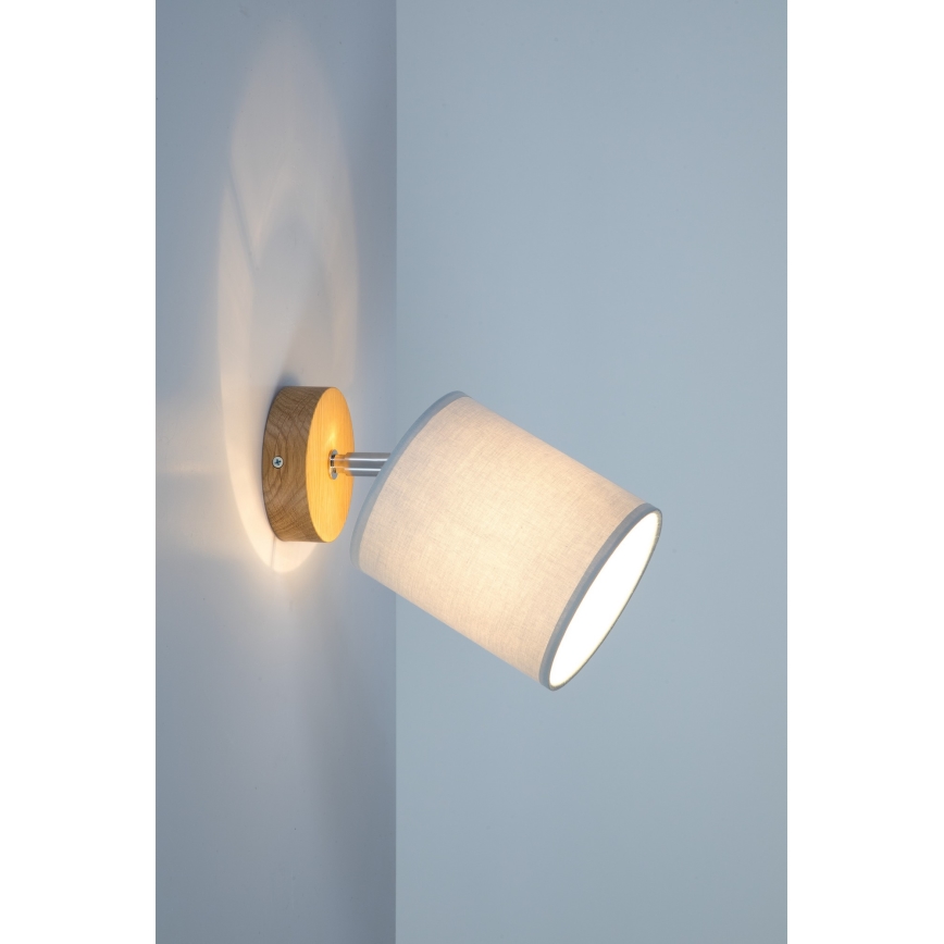 Sieninis taškinis šviestuvas APRILLIA 1xE27/25W/230V ąžuolo pilka