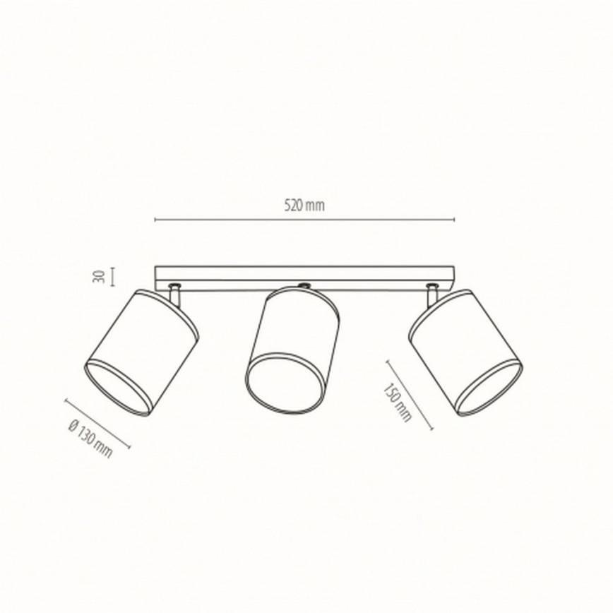 Lubinis taškinis šviestuvas JUTE 3xE27/25W/230V