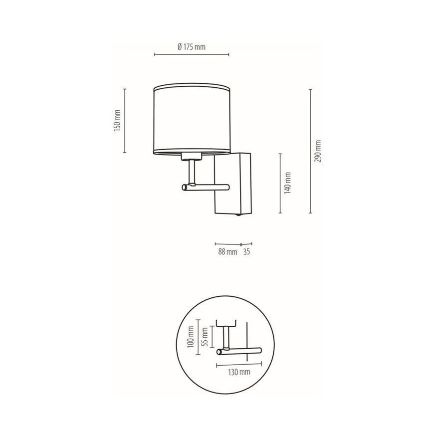Sieninis šviestuvas BOHO 1xE27/25W/230V ąžuolas