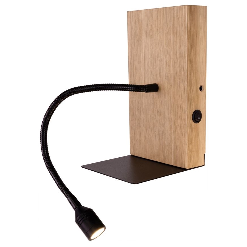 LED sieninis šviestuvas LECTOR LED/2,5W/230V USB ąžuolas