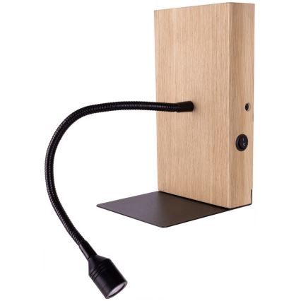 LED sieninis šviestuvas LECTOR LED/2,5W/230V USB ąžuolas