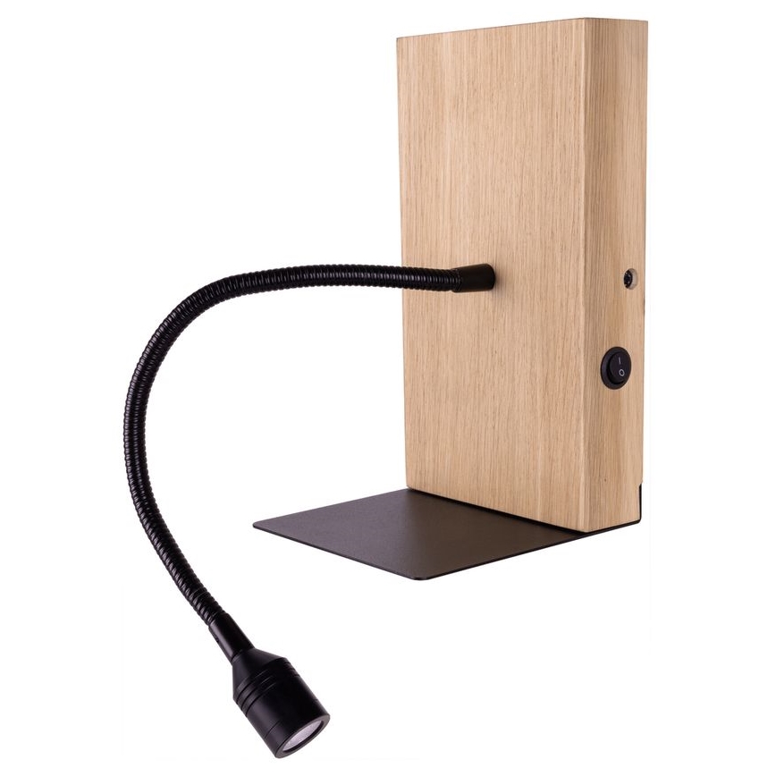 LED sieninis šviestuvas LECTOR LED/2,5W/230V USB ąžuolas