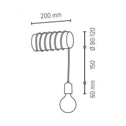 Sieninis šviestuvas TRABO 1xE27/60W/230V + FSC sertifikuota