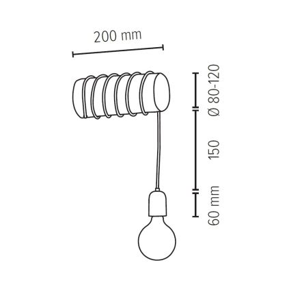 Sieninis šviestuvas TRABO 1xE27/25W/230V + FSC sertifikuota