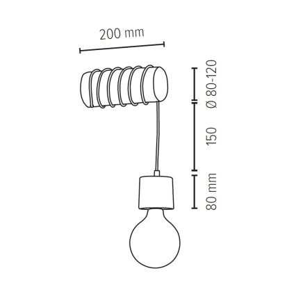 Sieninis šviestuvas TRABO 1xE27/60W/230V + FSC sertifikuota